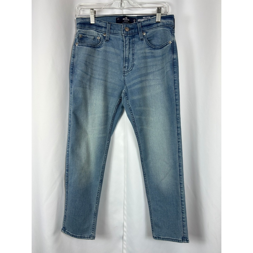 Hollister Slim Taper Comfort Stretch Light Wash Blue Denim Jeans 30x28 NWT